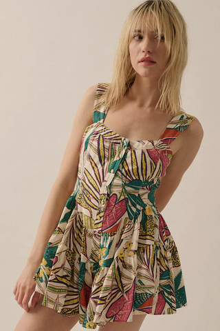 Tropical Corset Bodice Romper