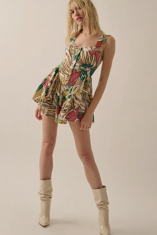 Tropical Corset Bodice Romper