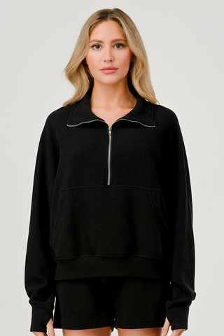 Kangaroo Pocket Half Zip Top