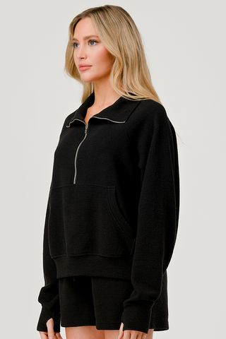 Kangaroo Pocket Half Zip Top