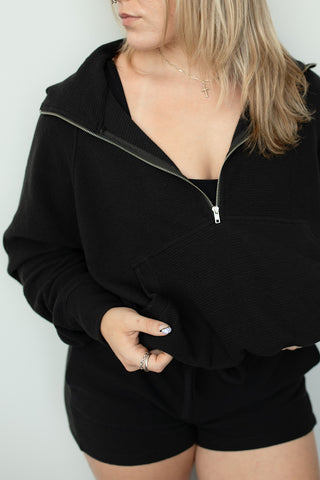 Kangaroo Pocket Half Zip Top