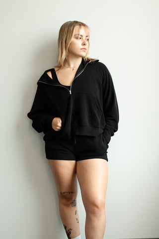 Kangaroo Pocket Half Zip Top