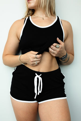 Contrast Rib Racerback Tank