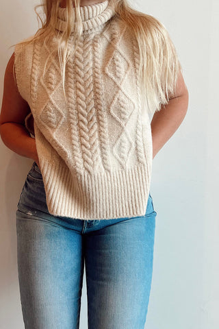 Cable Knit Sweater Vest