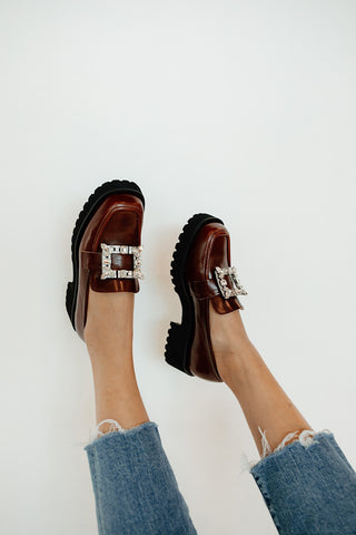 Crystal Brooch Lugg Loafer