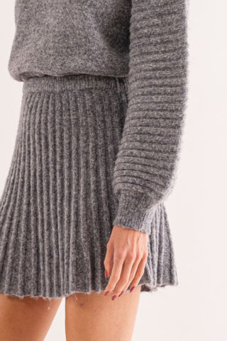 Pleated Heather Grey Skirt