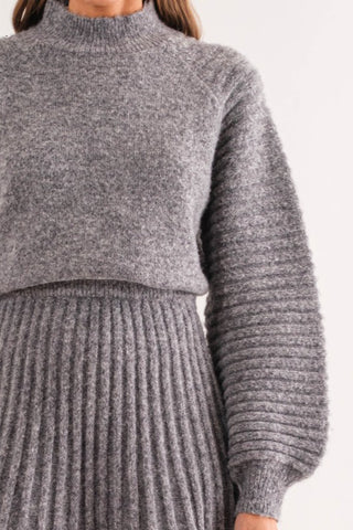 Heather Grey Ribbed Sweater