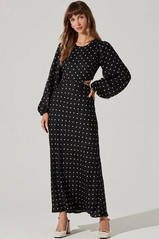 Polka Dot Floral Maxi Dress