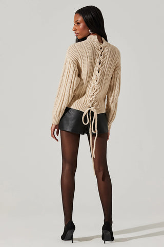 Cable Tie-Back Sweater