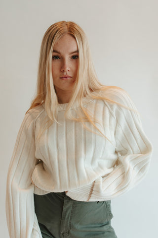 Solid Ribbed Box Sweater