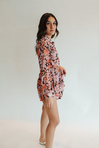 Chiffon Belted Floral Romper