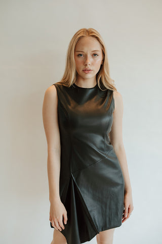 Vegan Leather Mini Dress