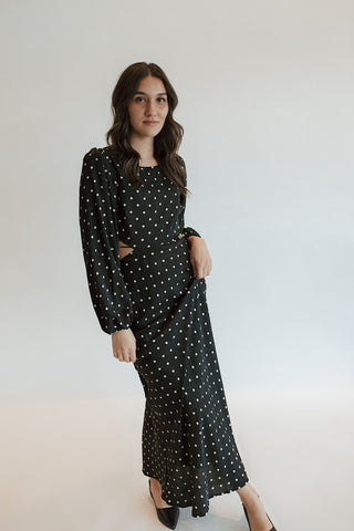 Polka Dot Floral Maxi Dress