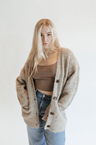 Brushed Cardigan Sweater