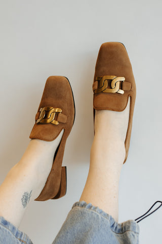 Brown Suede Link Loafer