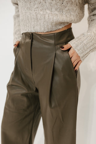 Wide Leg Cropped Vegan Trouser