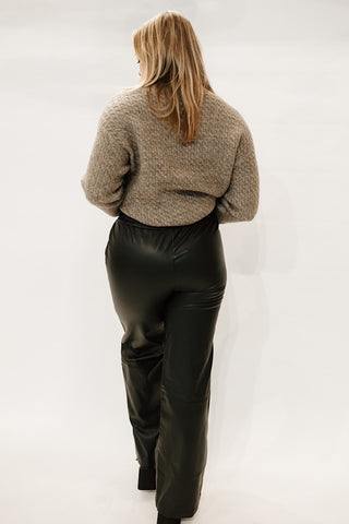 Vegan Leather Straight Trouser