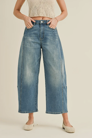 Barrel Cropped High-Rise Jean