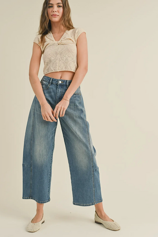 Barrel Cropped High-Rise Jean