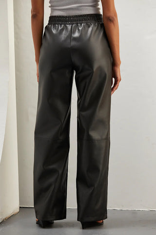 Vegan Leather Straight Trouser