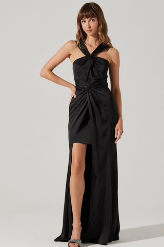 Halter Twist Maxi Dress