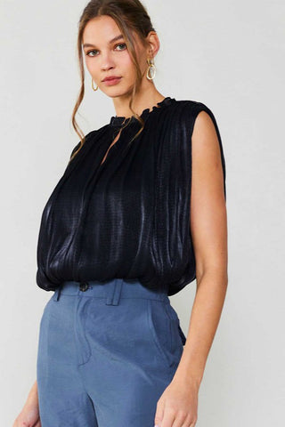 Silky Shirring Bubble Top