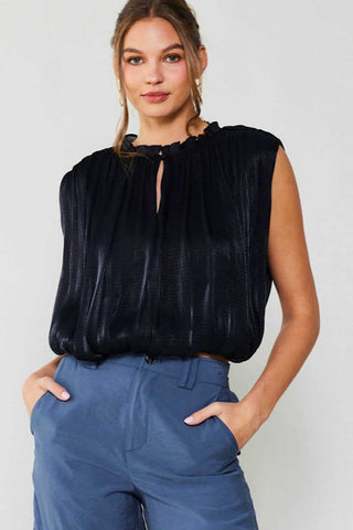 Silky Shirring Bubble Top