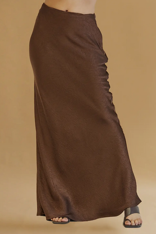 Crushed Satin Maxi Skirt