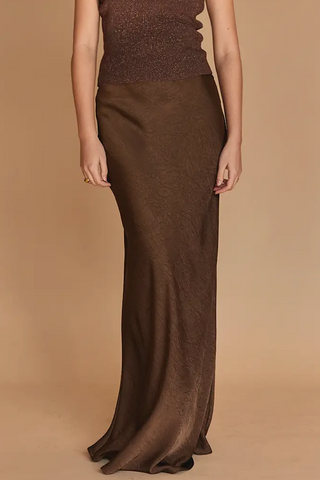 Crushed Satin Maxi Skirt