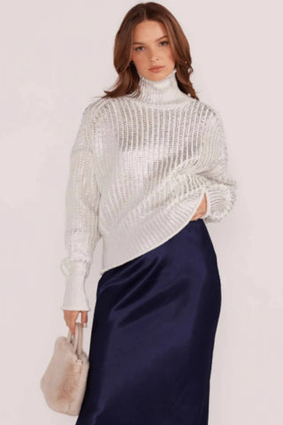 Metallic Foil Statement Sweater