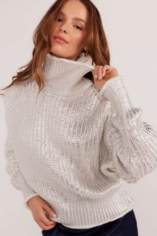 Metallic Foil Statement Sweater