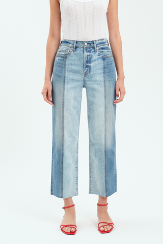 Two Tone High-Rise Cropped Jean